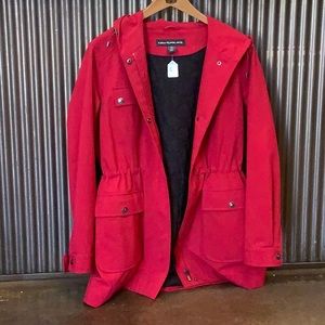 Kristen Blake red trench coat